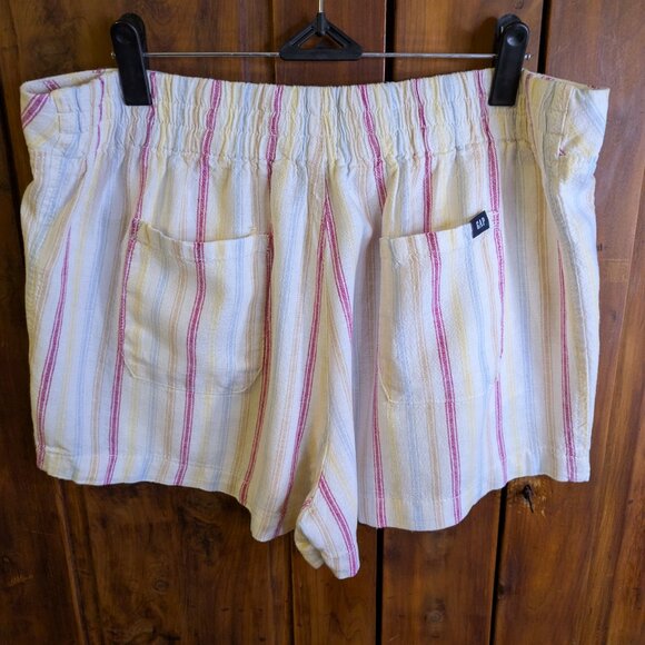 Gap brand linen shorts, pink, yellow and blue stripes - Picture 2 of 3